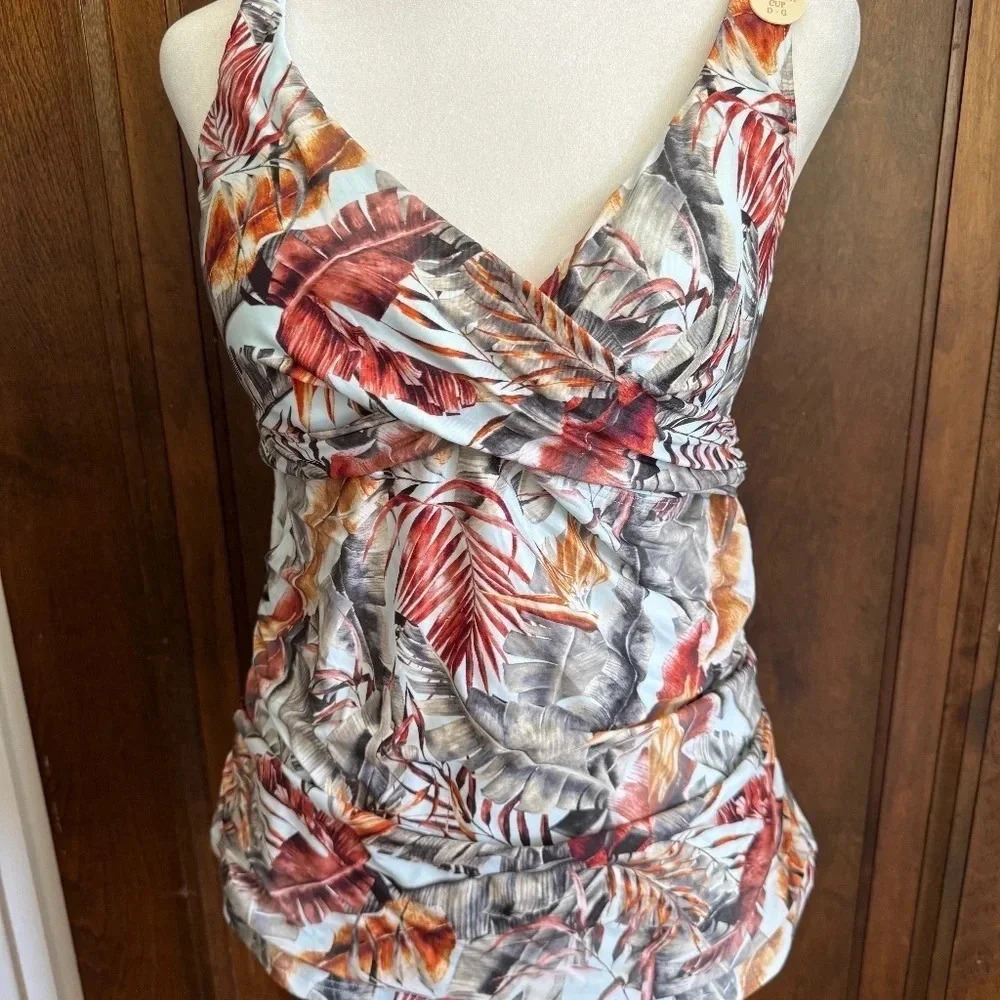 NWT Artesands Eco Paradise Delacroix‎ Tankini Pale Blue US Size 8 fits cups D-G